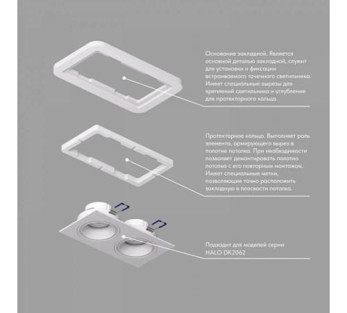 Рамка на 1 светильник Denkirs SCB DK2062-SCB