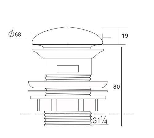 Донный клапан для раковины с переливом Aquanet керамическая крышка белый 00333927