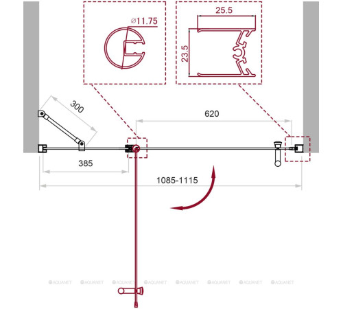 Душевая дверь BelBagno Uno 110 см складная прозрачное стекло хром UNO-B-12-40+70-C-Cr