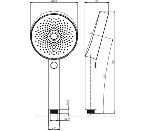 Ручной душ Allen Brau Priority 3.0 130 мм 3 режима золото браш 5.31B20-GB