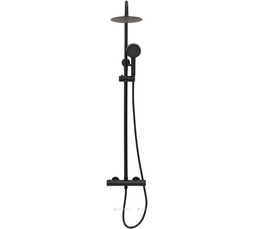 Душевая система Allen Brau ECLIPSE 3.0 с термостатом и верхним душем 200 мм черный матовый 5.E1A11-31