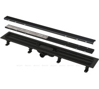 Водоотводящий желоб AlcaPlast Simple для двухсторонней решетки 550 мм черный APZ19BLACK-550
