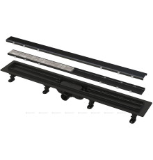 Водоотводящий желоб AlcaPlast Simple для двухсторонней решетки 850 мм черный APZ19BLACK-850