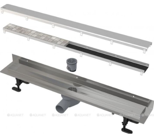 Водоотводящий желоб AlcaPlast Fit and go Wall 750 мм APZ23-DOUBLE9-750