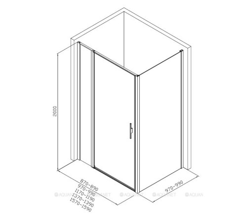 Душевое ограждение Allen Brau Priority 1600х1000 мм 8 мм серебро браш 3.31038.BA/3.31047.BA