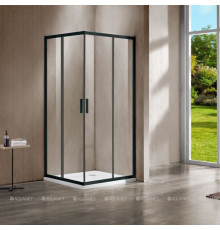 Душевой уголок Vincea Garda 1000х1000 мм черный стекло прозрачное VSS-1G100CLB