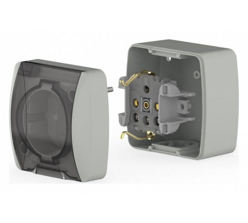 Розетка с заземлением с крышкой Elbi Eleсtriс Eva 554-011500-218