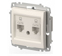 Розетка двойная Ethernet RJ-45 без рамки Elbi Eleсtriс Zena Vega 609-010200-248