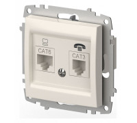 Розетка двойная RJ-12 и Ethernet RJ-45, без рамки Elbi Eleсtriс Zena Vega 609-010200-249