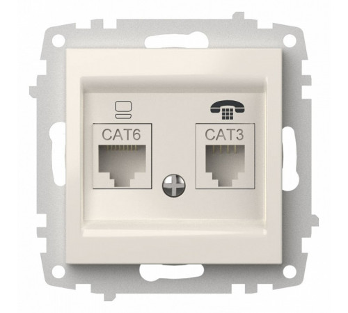 Розетка двойная RJ-12 и Ethernet RJ-45, без рамки Elbi Eleсtriс Zena Vega 609-010200-249