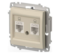 Розетка двойная Ethernet RJ-45 без рамки Elbi Eleсtriс Zena Vega 609-010300-248