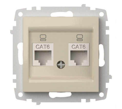 Розетка двойная Ethernet RJ-45 без рамки Elbi Eleсtriс Zena Vega 609-010300-248