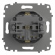 Розетка с заземлением и со шторкой, без рамки с крышкой Elbi Eleсtriс Zena Vega 609-011000-219