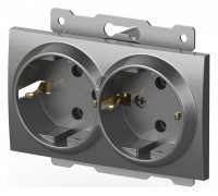 Розетка двойная с заземлением, без рамки Elbi Eleсtriс Zena Vega 609-011000-907