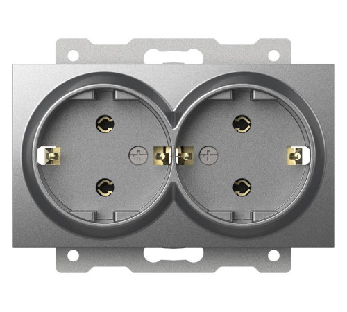 Розетка двойная с заземлением, без рамки Elbi Eleсtriс Zena Vega 609-011000-907