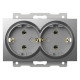 Розетка двойная с заземлением, без рамки Elbi Eleсtriс Zena Vega 609-011000-907