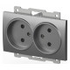 Розетка двойная без заземления, без рамки Elbi Eleсtriс Zena Vega 609-011000-908