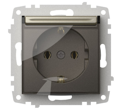 Розетка с заземлением с крышкой, без рамки Elbi Eleсtriс Zena Vega 609-011400-218