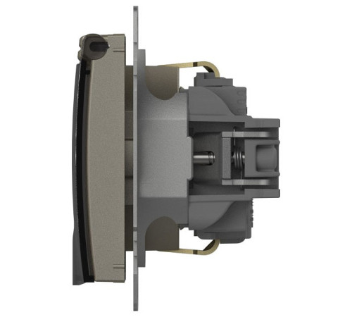 Розетка с заземлением с крышкой, без рамки Elbi Eleсtriс Zena Vega 609-011400-218