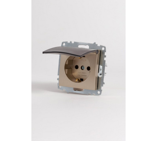 Розетка с заземлением с крышкой, без рамки Elbi Eleсtriс Zena Vega 609-011400-218