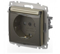 Розетка с заземлением и со шторкой, без рамки с крышкой Elbi Eleсtriс Zena Vega 609-011400-219