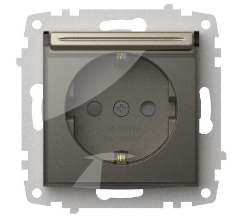 Розетка с заземлением и со шторкой, без рамки с крышкой Elbi Eleсtriс Zena Vega 609-011400-219