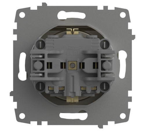 Розетка с заземлением и со шторкой, без рамки с крышкой Elbi Eleсtriс Zena Vega 609-011400-219