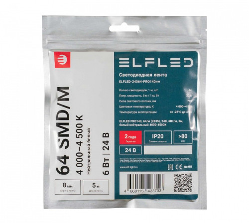 Лента светодиодная ELFLED ELFLED-24064-PRO140nw