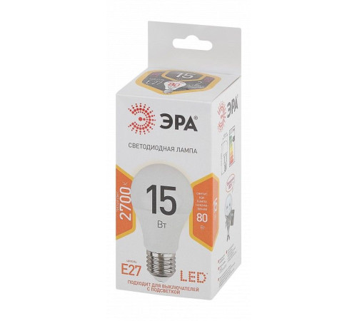 Лампа светодиодная Эра Стандарт LED A60-15W-827-E27