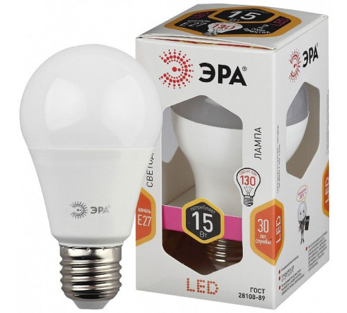 Лампа светодиодная Эра Стандарт LED A60-15W-827-E27