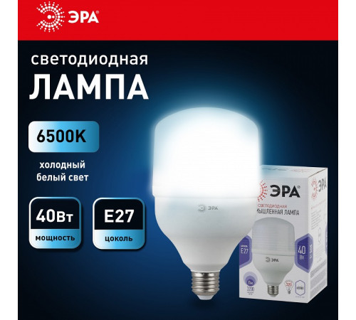 Лампа светодиодная Эра Стандарт LED POWER T120-40W-6500-E27
