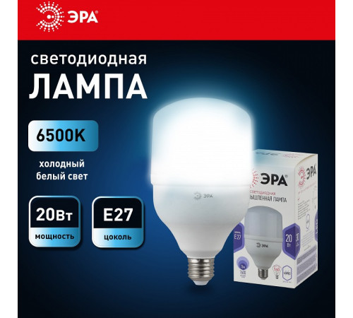 Лампа светодиодная Эра LED POWER T80-20W-6500-E27