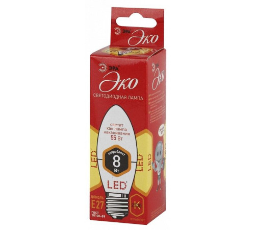 Лампа светодиодная Эра ECO LED B35-8W-827-E27 R