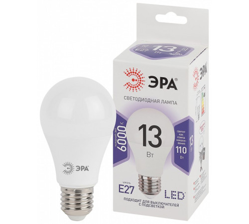 Лампа светодиодная Эра Стандарт LED A60-13W-860-E27