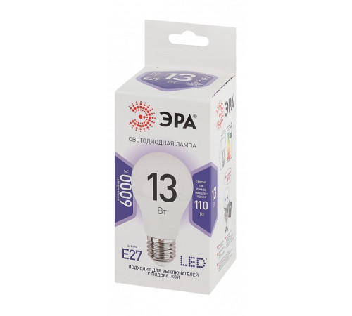 Лампа светодиодная Эра Стандарт LED A60-13W-860-E27