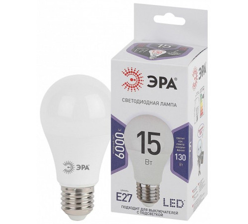 Лампа светодиодная Эра Стандарт LED A60-15W-860-E27