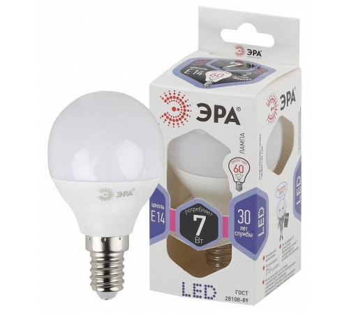 Лампа светодиодная Эра Стандарт LED P45-7W-860-E14