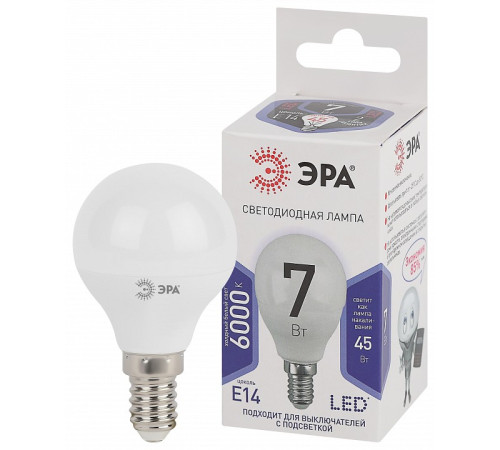 Лампа светодиодная Эра Стандарт LED P45-7W-860-E14