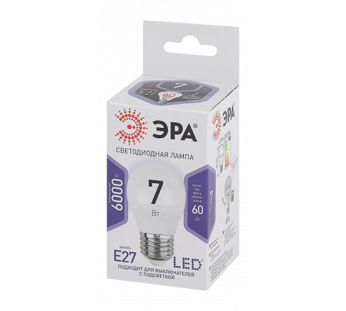 Лампа светодиодная Эра Стандарт LED P45-7W-860-E27