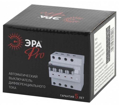 Дифференциальный автоматический выключатель электронный 3P+N Эра АВДТ 63 NO-902-00
