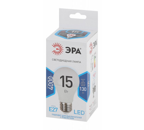 Лампа светодиодная Эра Стандарт LED A60-15W-840-E27