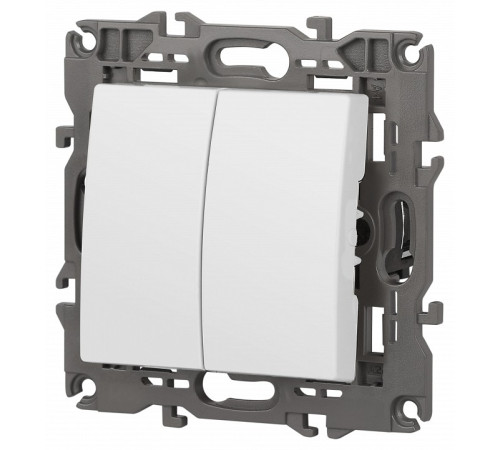 Выключатель двухклавишный без рамки Эра Эра Elegance 14-1104-01