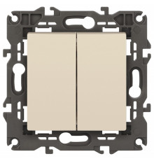 Выключатель двухклавишный без рамки Эра Эра Elegance 14-1104-02