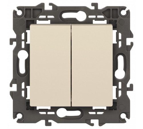 Выключатель двухклавишный без рамки Эра Эра Elegance 14-1104-02