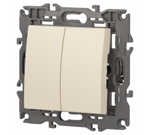 Выключатель двухклавишный без рамки Эра Эра Elegance 14-1104-02