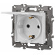Розетка с заземлением и со шторкой, без рамки с крышкой Эра Эра Elegance 14-2103-01
