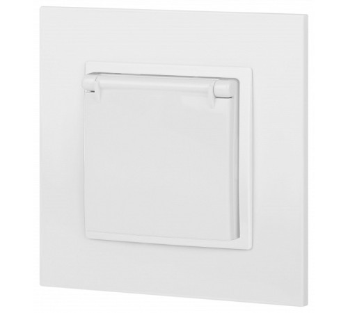 Розетка с заземлением и со шторкой, без рамки с крышкой Эра Эра Elegance 14-2103-01