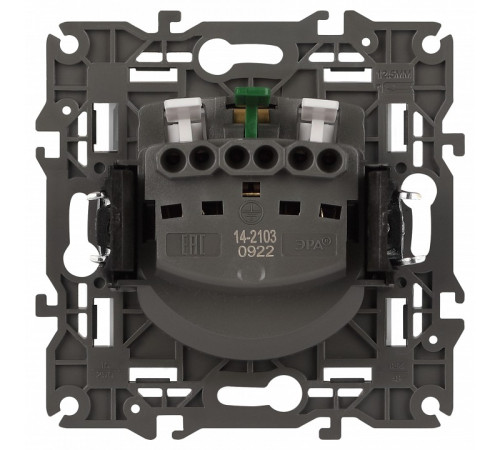 Розетка с заземлением и со шторкой, без рамки с крышкой Эра Эра Elegance 14-2103-01