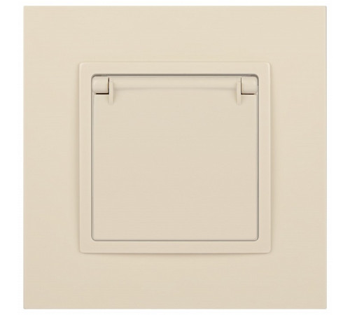 Розетка с заземлением и со шторкой, без рамки с крышкой Эра Эра Elegance 14-2103-02