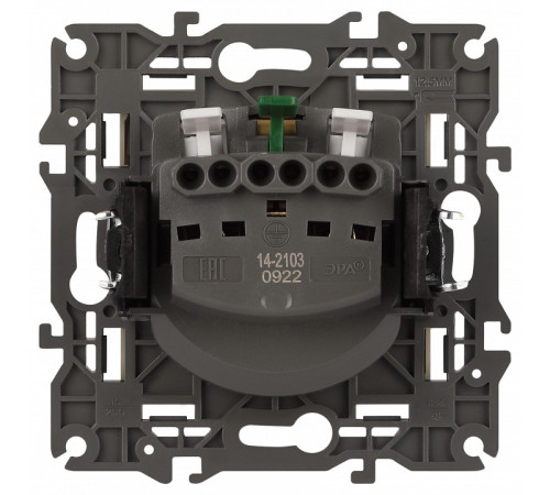 Розетка с заземлением и со шторкой, без рамки с крышкой Эра Эра Elegance 14-2103-02